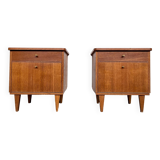 Pair of vintage oak bedside tables, 1960s