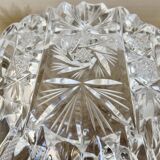 Impressive Bohemian crystal ashtray, crafted and engraved, 1950s.