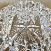 Impressive Bohemian crystal ashtray, crafted and engraved, 1950s.