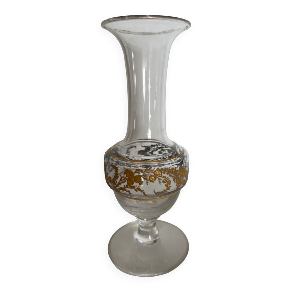 Vase En Verre Ancien - Occasion - Déco Vintage - Marques D'usure Superficielles