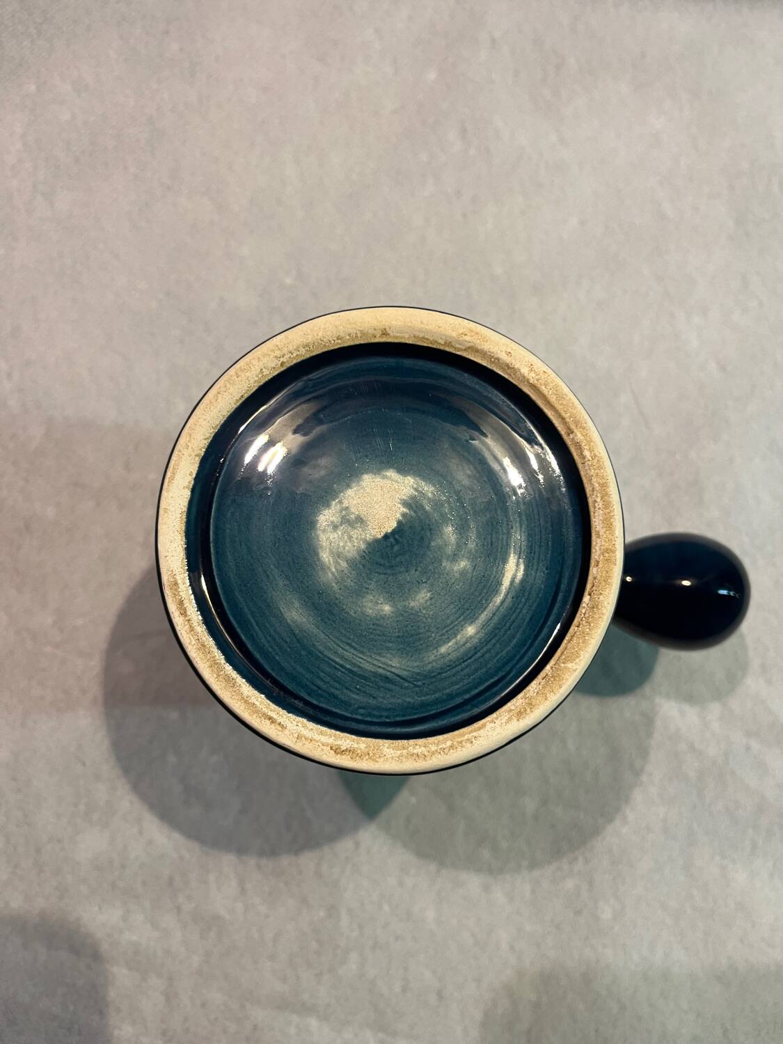 Blue ceramic milk jug