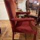 fauteuil de bureau en acajou et velours rouge