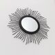 Black metal sunburst wall mirror, round 63x63 cm, vintage 1990s, made in Italy