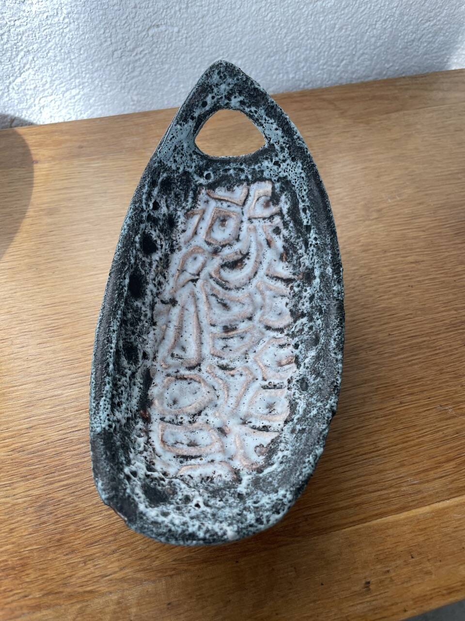 Empty ceramic pocket Fatlava Vallauris 1950