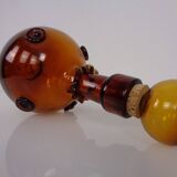 Italian amber glass decanter with stopper, 1960s