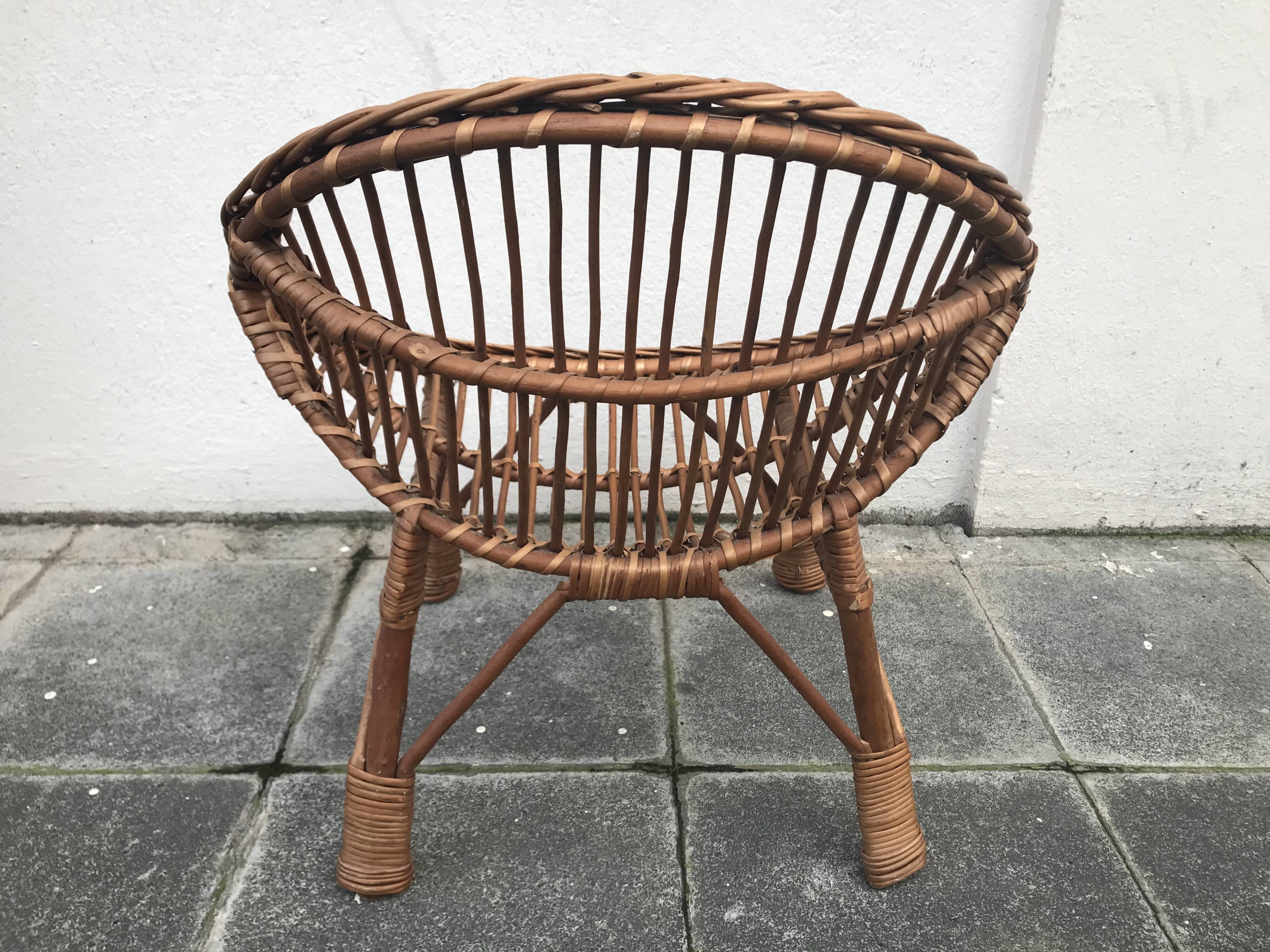 Pair of rattan chairs for children