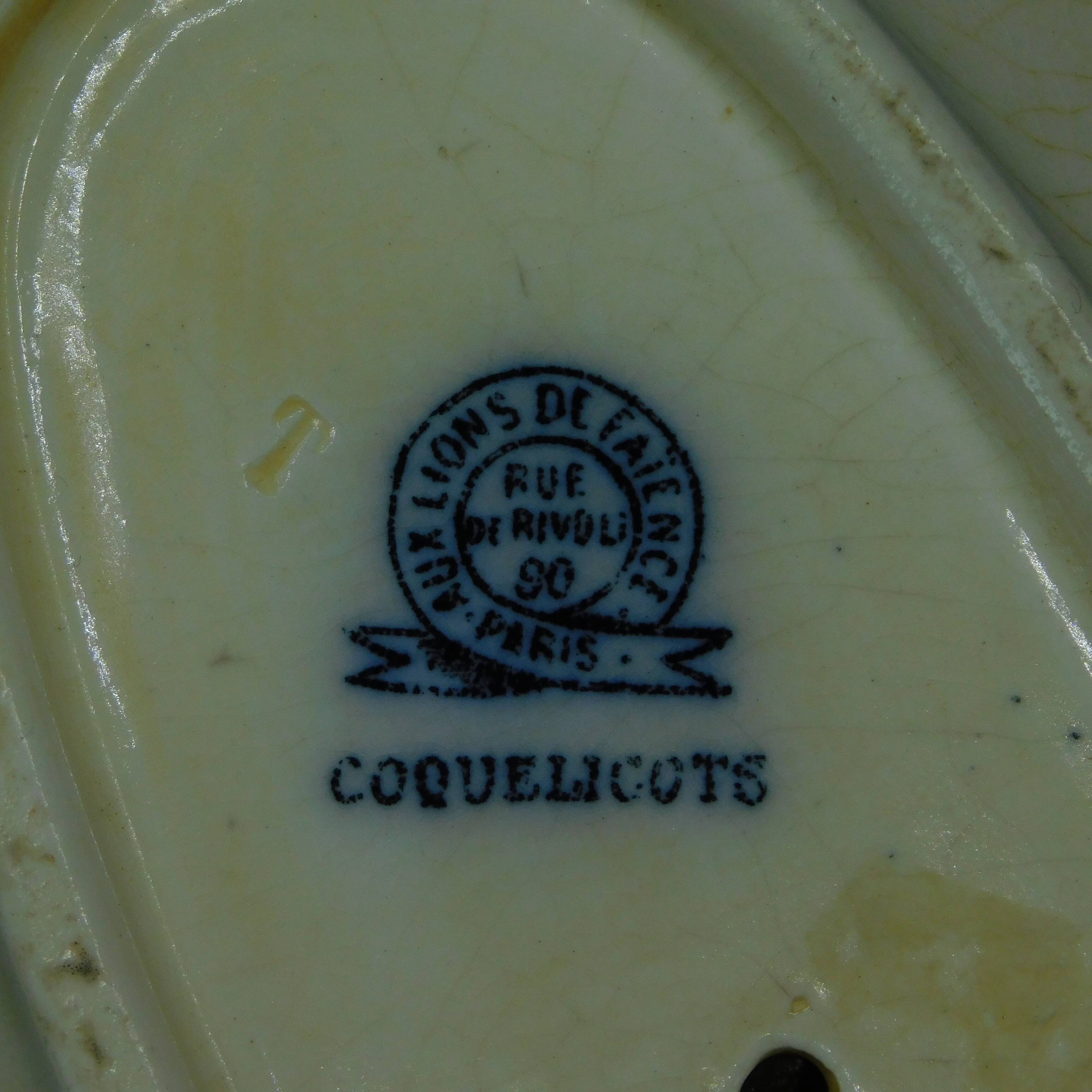 Saucière Art Nouveau, Terre de Fer, poppies