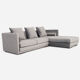 Canapé d’angle malmo argent velour, design scandinave