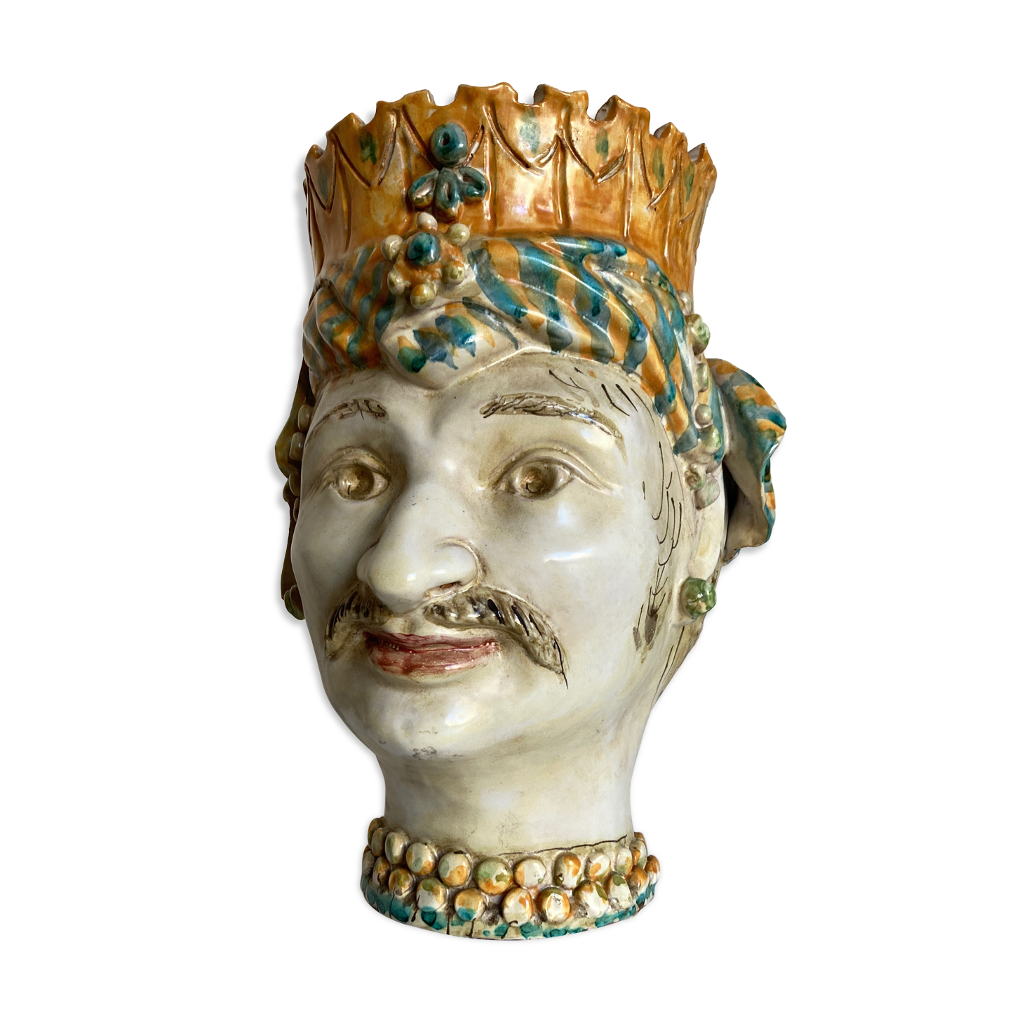 Italian ceramic vase Caltagirone Sicily 1960