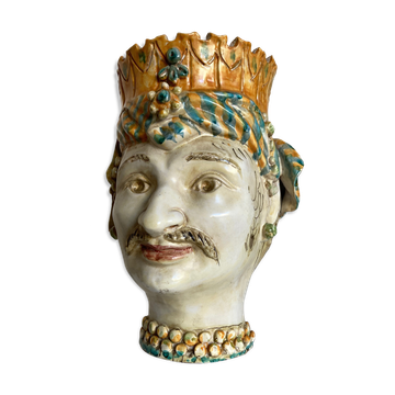 Vase céramique italienne Caltagirone Sicile 1960