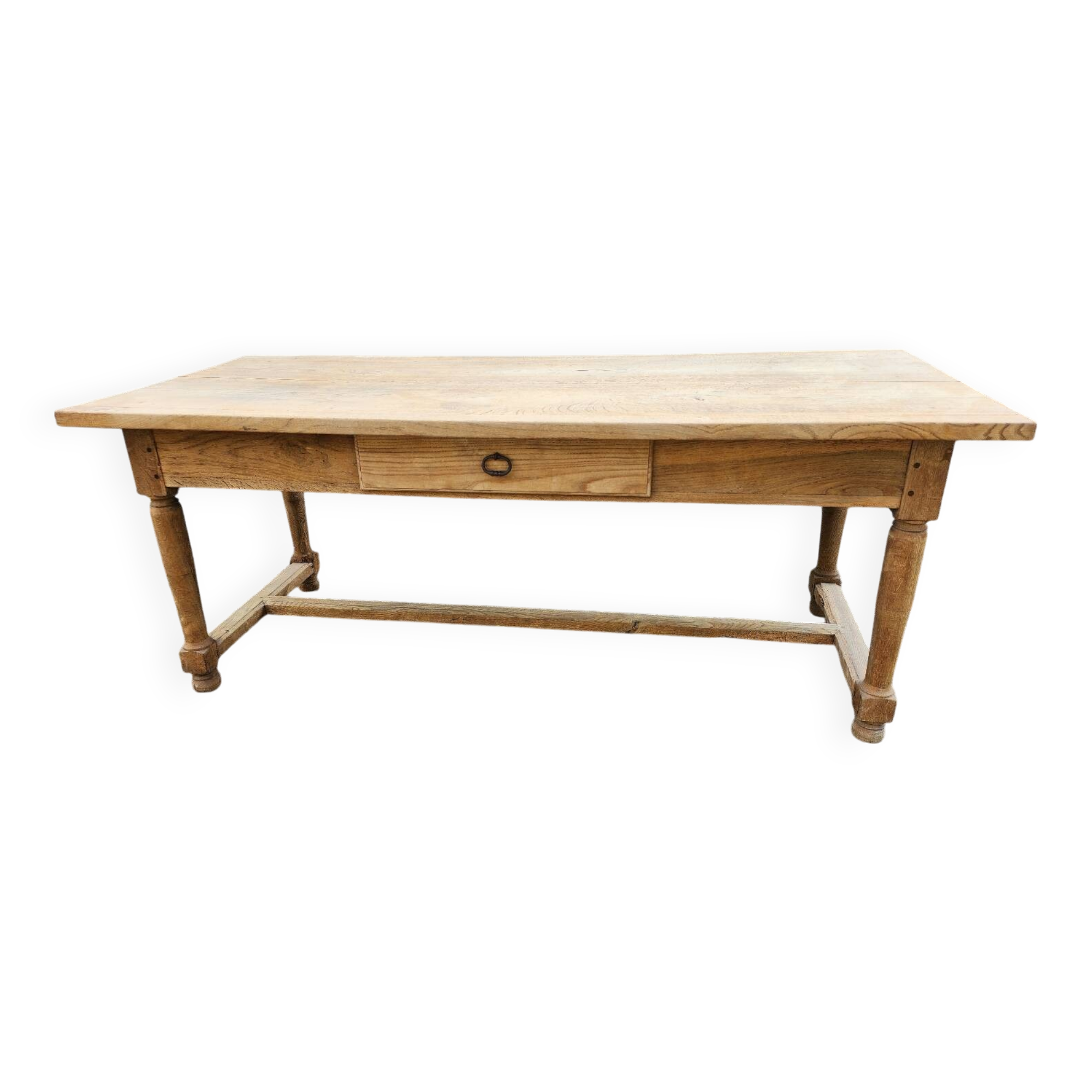 19th century farmhouse table in raw oak