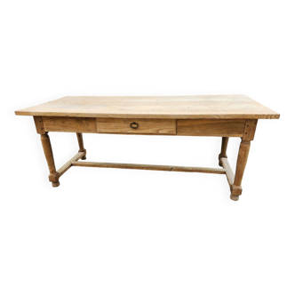 Old 19th century farmhouse table in raw oak