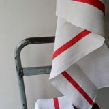 Set of 6 antique half-cloths, embroidered BR