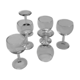 Six old balloon glasses