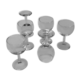 Six old balloon glasses