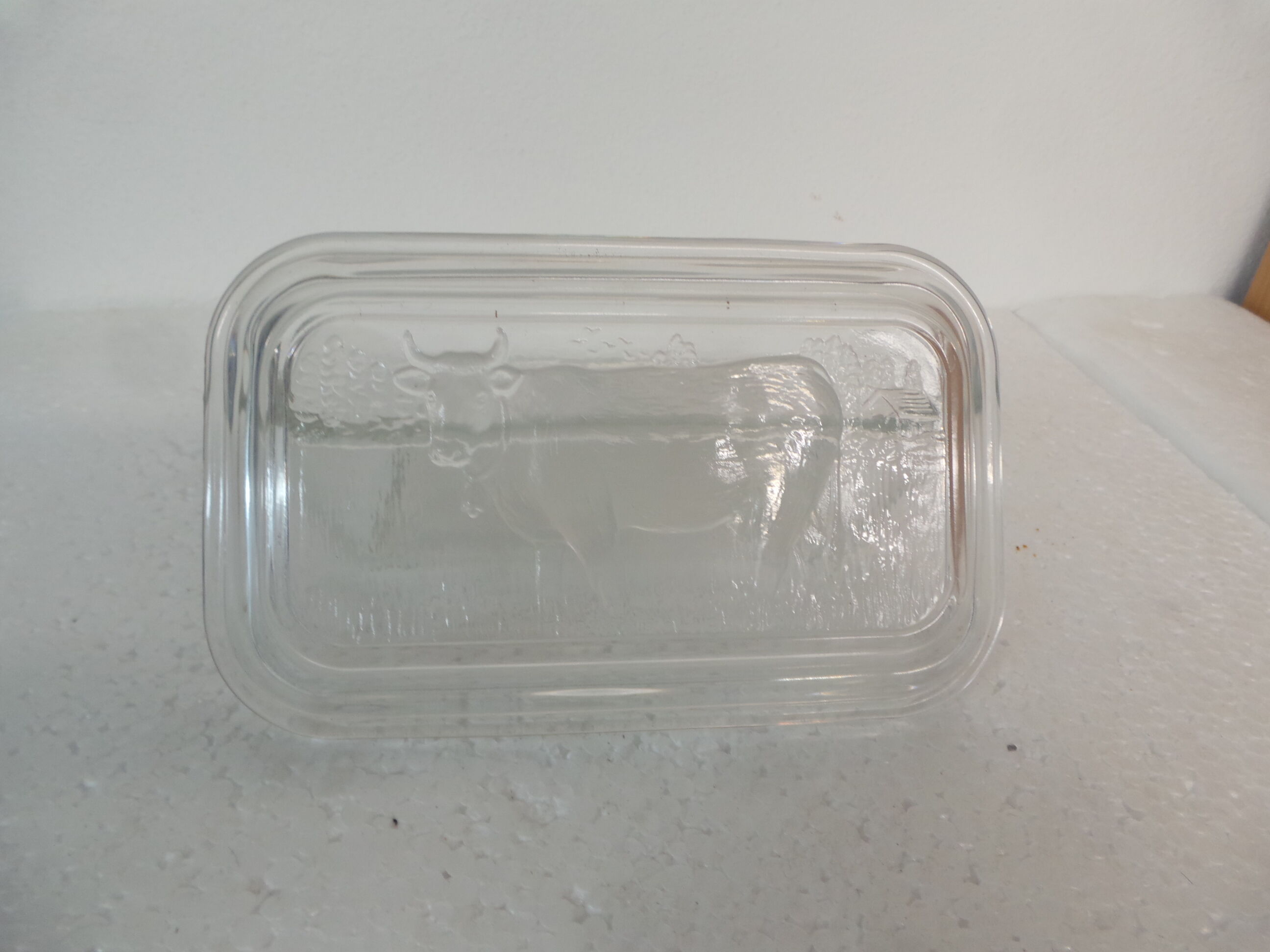 Glass butter dish