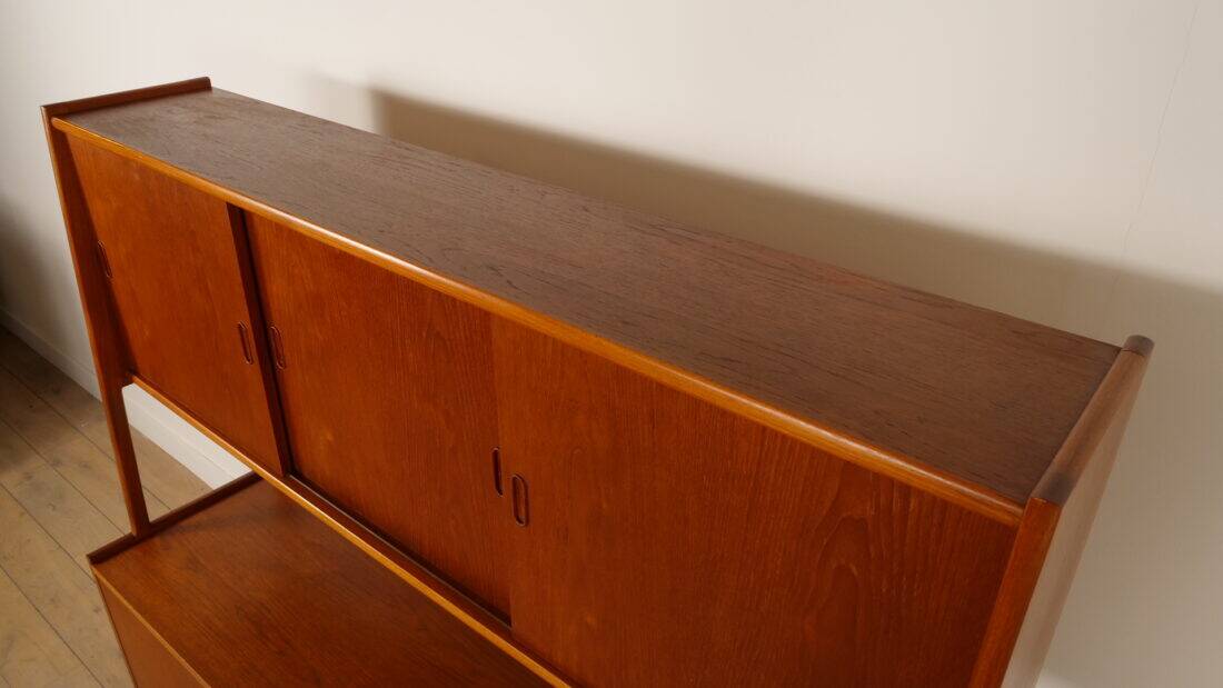 Vintage highboard | Wall cabinet | Teak | 175 cm