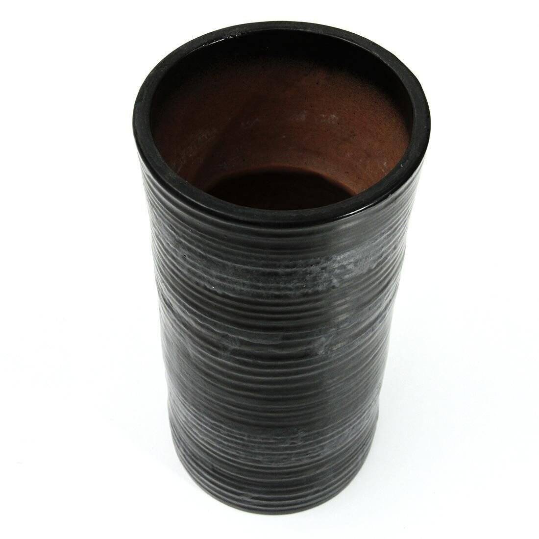 Black ceramic vase from mid-century Italian, 1960s.