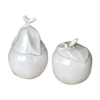 2 bonbonnières en porcelaine