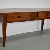 Table d'appoint ancienne en bois fruitier de style rustique français, XIXe siècle