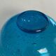 Decorative bowl in blue bubble glass Hand-blown glass