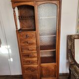 Meuble ancien vitré avec de nombreux tiroirs
