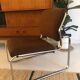 Vintage armchair in chrome and brown fabric year 1970
