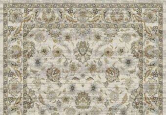 Beige floral home rug