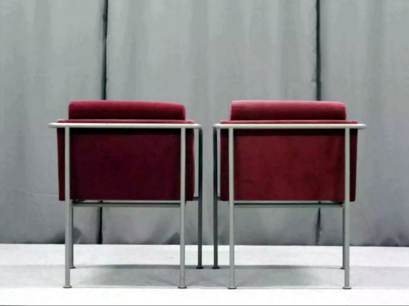 Pair of velvet armchairs 1960