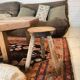 Tripod stool in solid oak