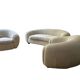 Curved sofa set "Polar Bear" called "Banana" in white boucle.