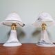 Pair of marbled Murano glass mushroom lamps, 1970s-80s.