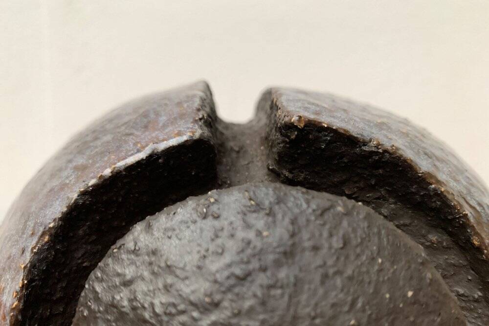 Brutalist mid-century studio pottery art sculpture from the 1960s.