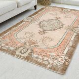 Geometric Handknotted Wool Rug