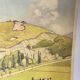 School poster vintage school landscape mountain two-sided signed Raylambert for Rossignol 50s