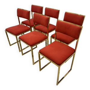 6 chaises métal doré
