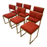 6 chaises métal doré années 70s