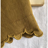 Old sheet in pure linen thread tinted in vermeil