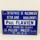 Old enamelled plate 1960 such 7 digits