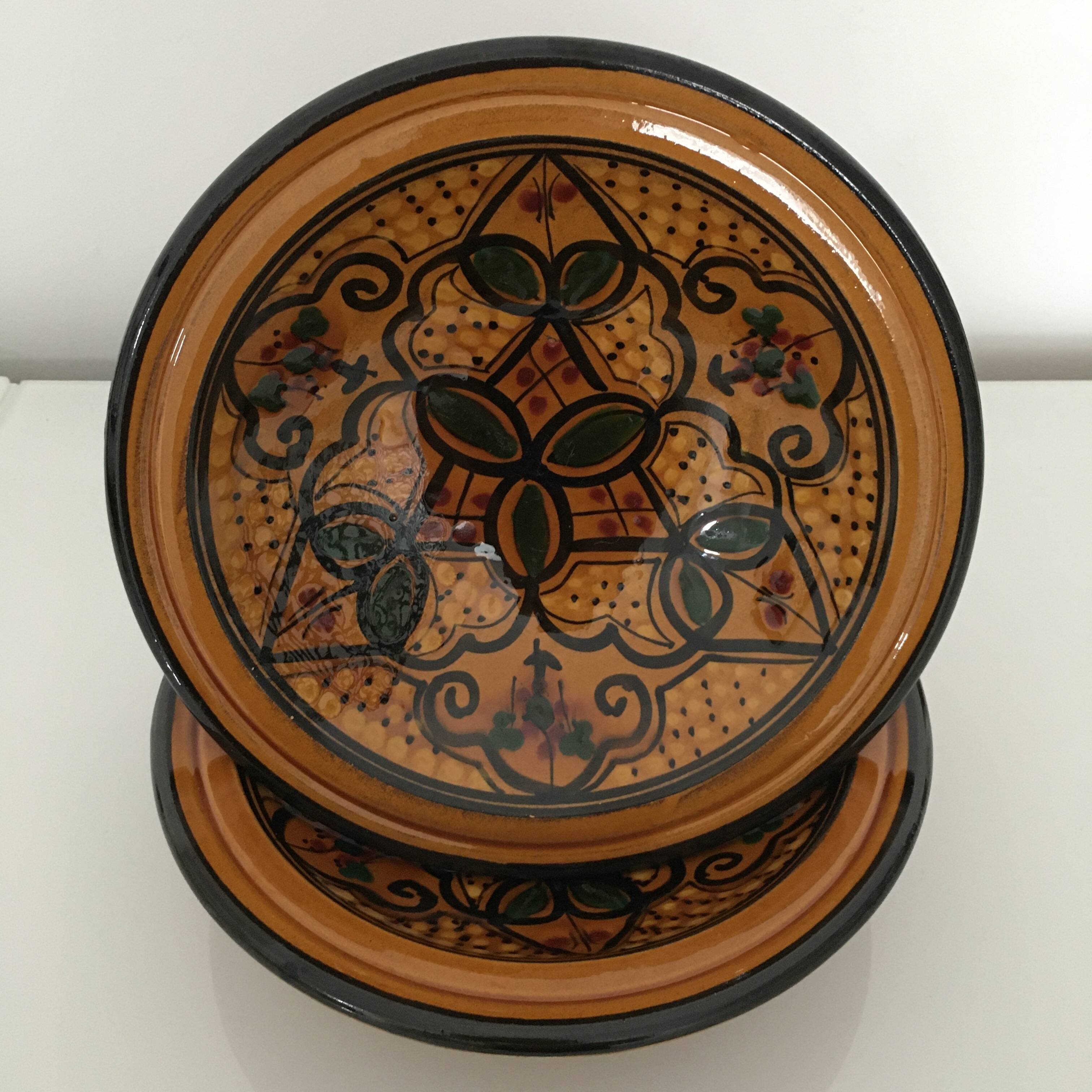 Set of 2 Moroccan deep plates.
