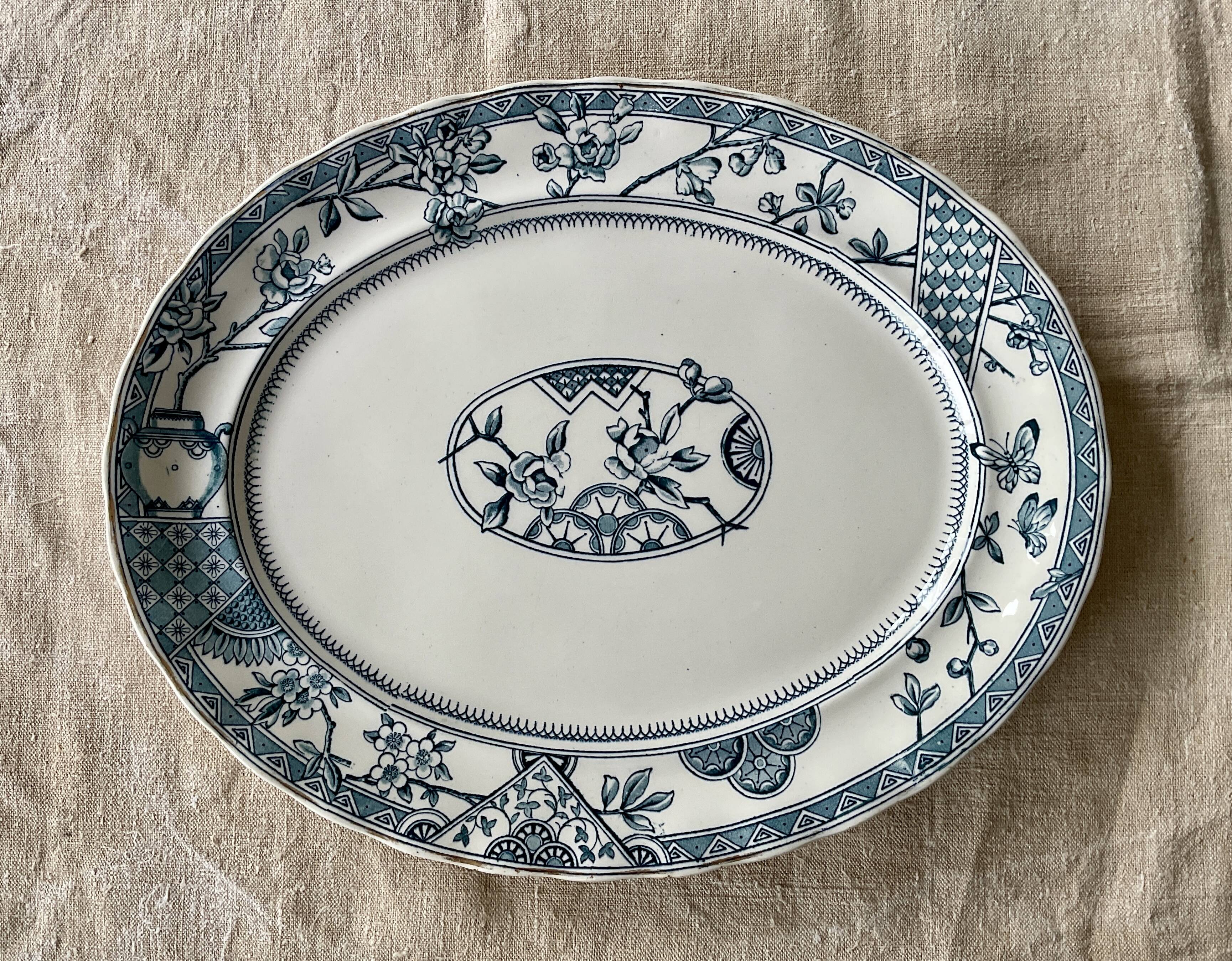 Large oval ironstone dish, Keeling earthenware, “Victoria” model