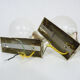 Pair of chrome metal wall sconces and blown glass