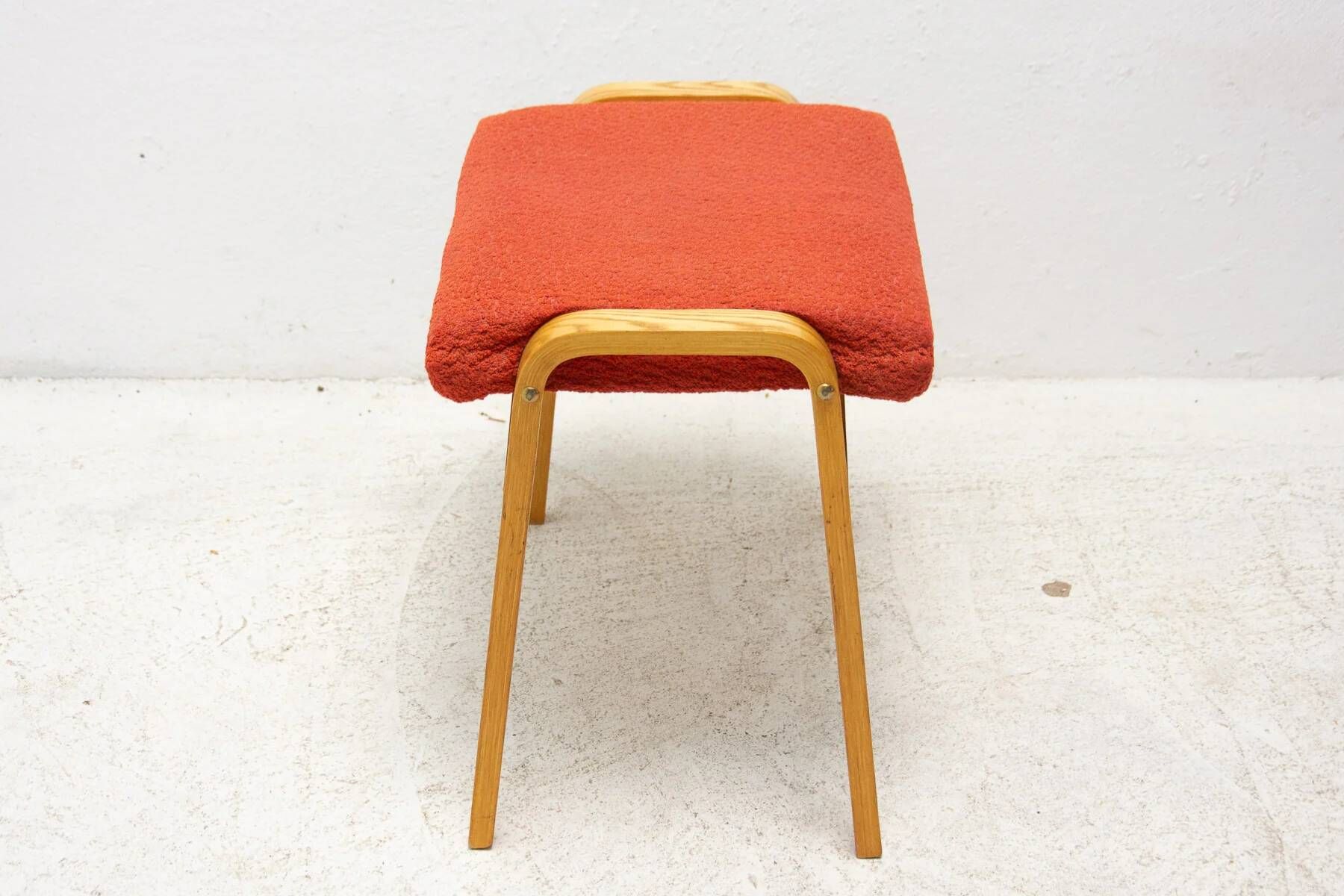 Mid-century bentwood stool by Dřevopodnik Holešov, wooden seating, 1970s