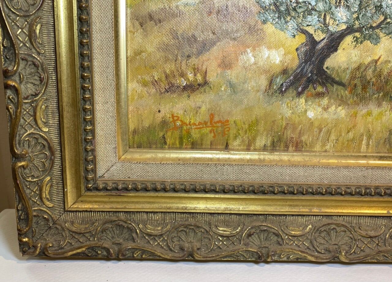 Old painting, Provencal landscape, signed, 60s/70s