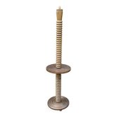 Lampadaire vintage en bois tourné