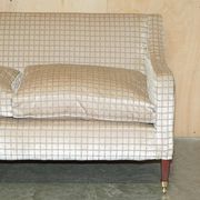 Canapé et repose-pieds en tissu, faits main en Angleterre