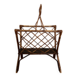 Vintage cannage and wicker newspaper holder