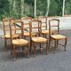 6 Provençal Louis XV chairs in solid wood with rush seats from 1970.
