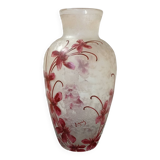 Legras vase acid-etched with floral patterns