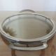 Modernist art deco tray in silver metal and smoked glass 1940s
